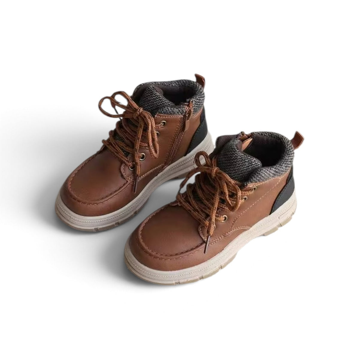 Boys lace briwn & grey boots