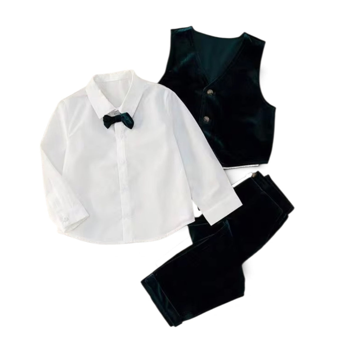 Boys green velvet 3pc set