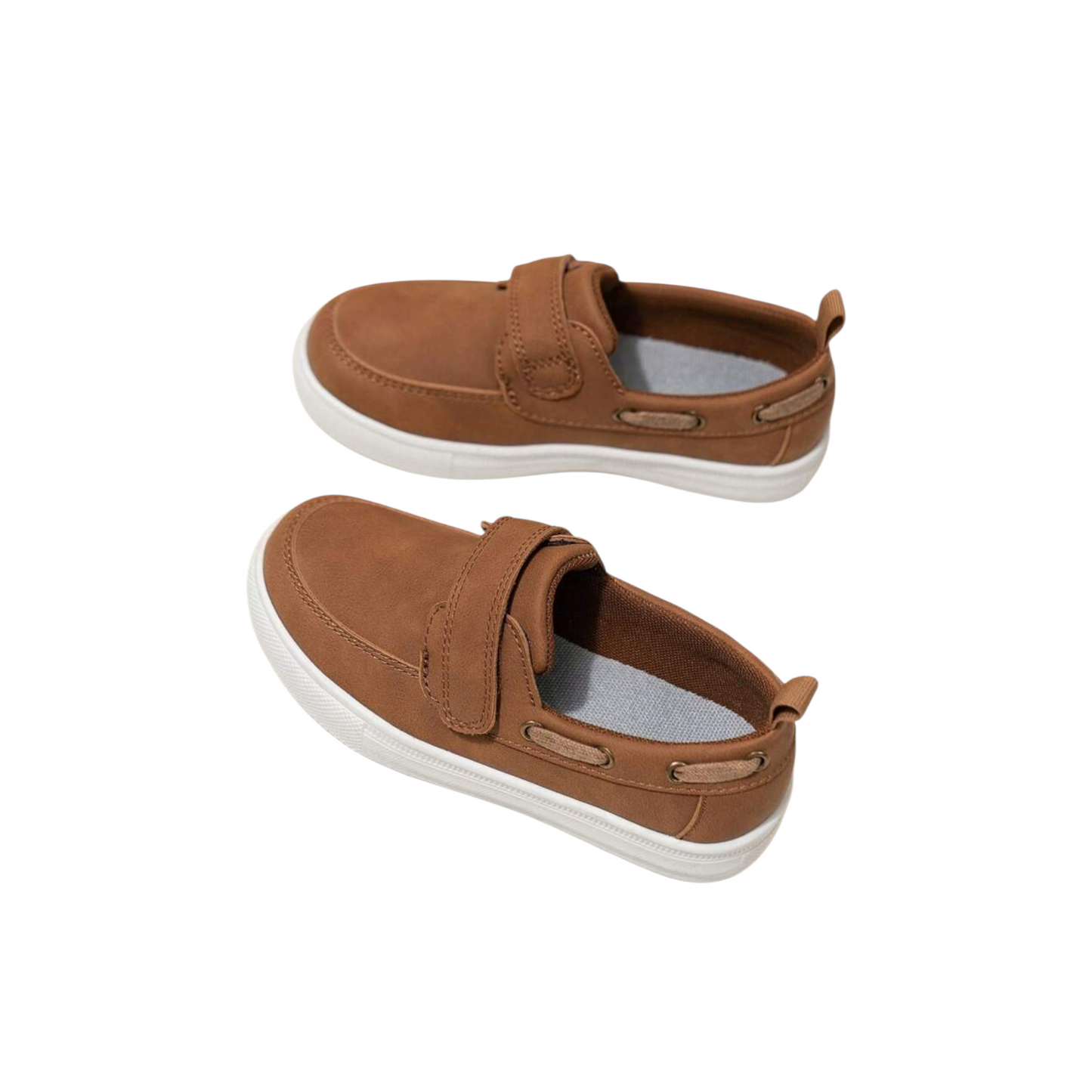 Boys brown loafers with side lace