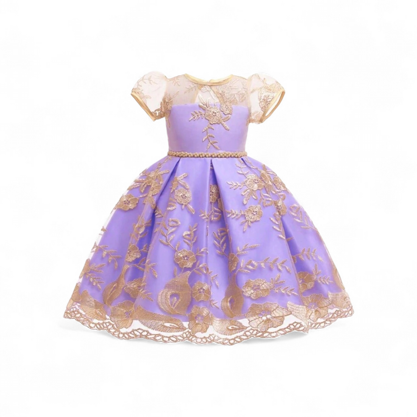 Purple & gold girls formal dress