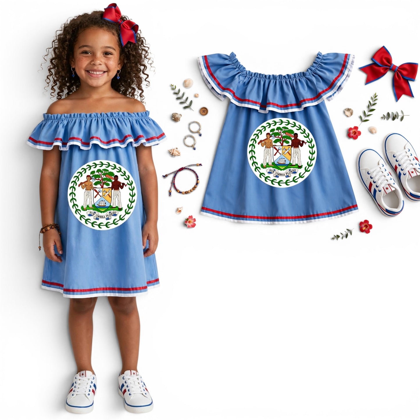 Belize denim girl frill dress
