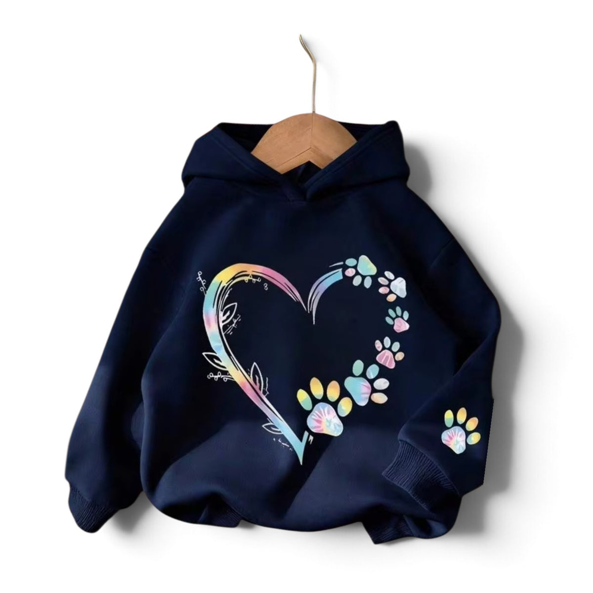 Girls bule heart pawn print girls sweater
