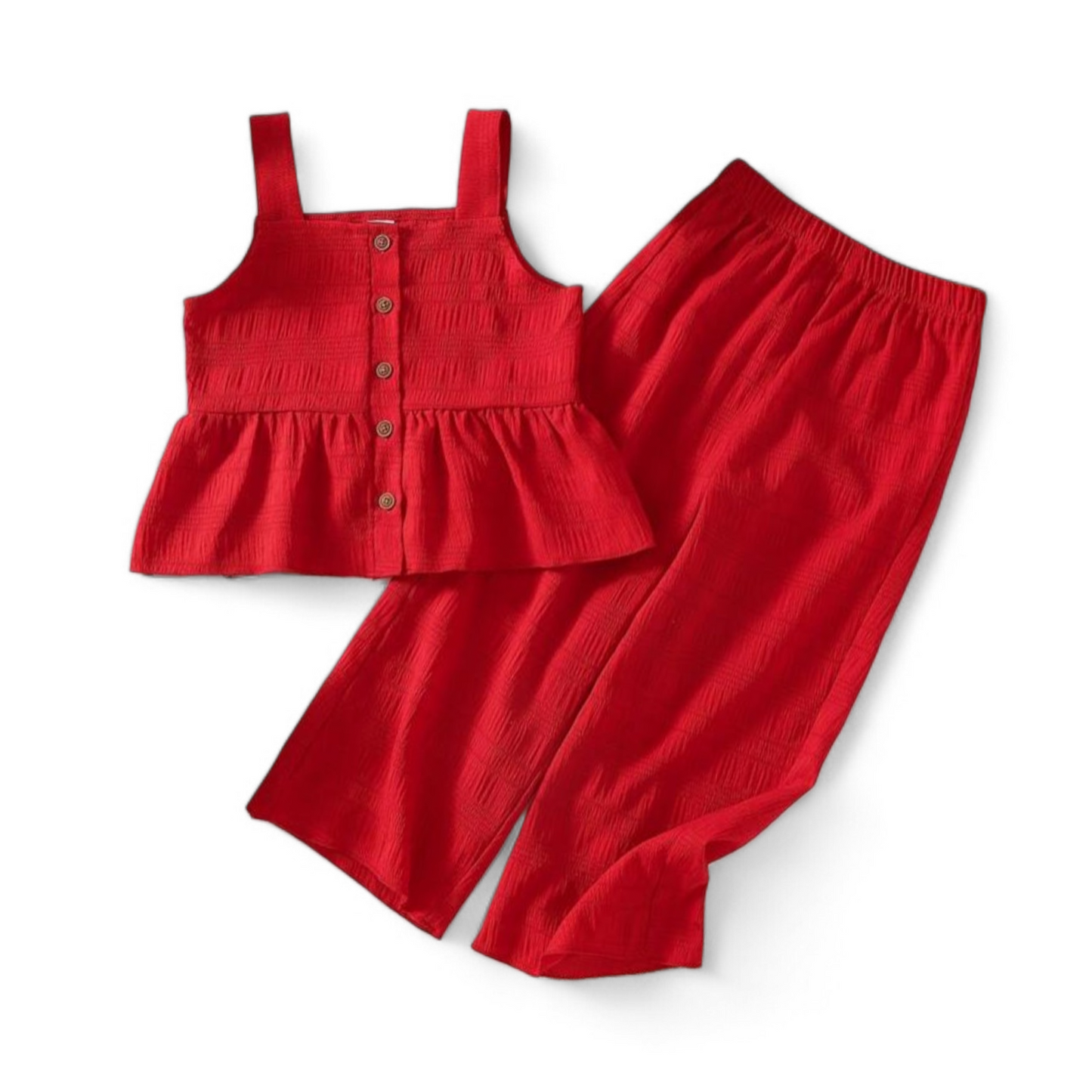 Red 2pc set girls' long pants with top set