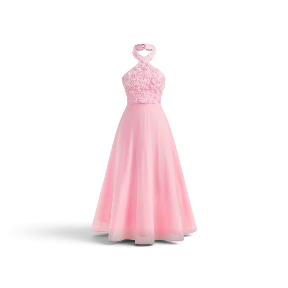Pre teen girls pink flower dress