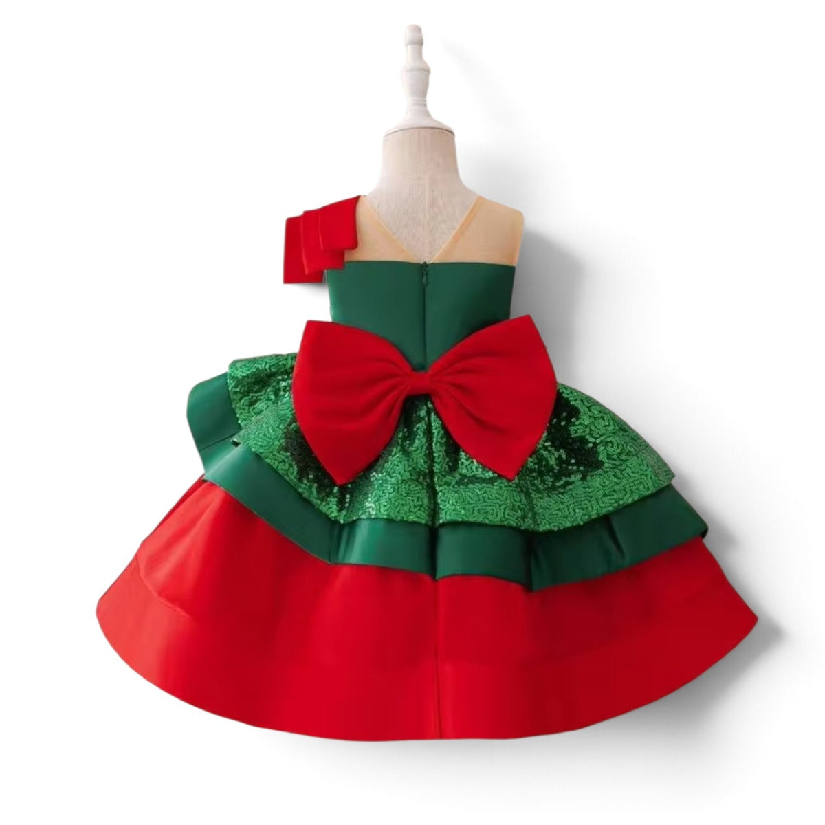 Beautiful Christmas red & green girls dress