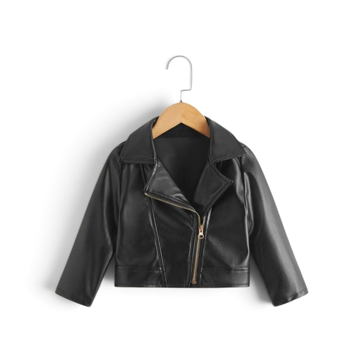 Pre teen Girls black leather jacket