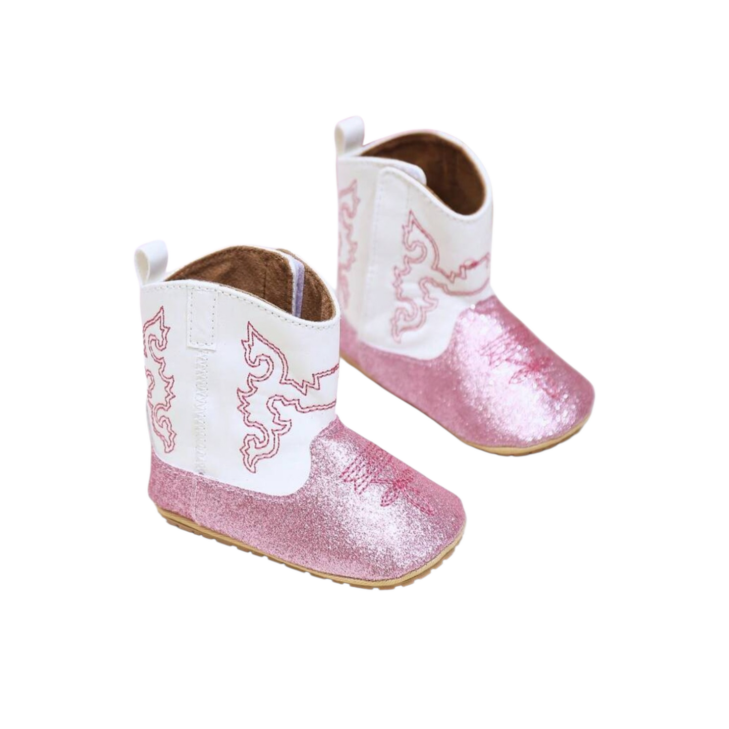 Pink & white baby cowgirl boots
