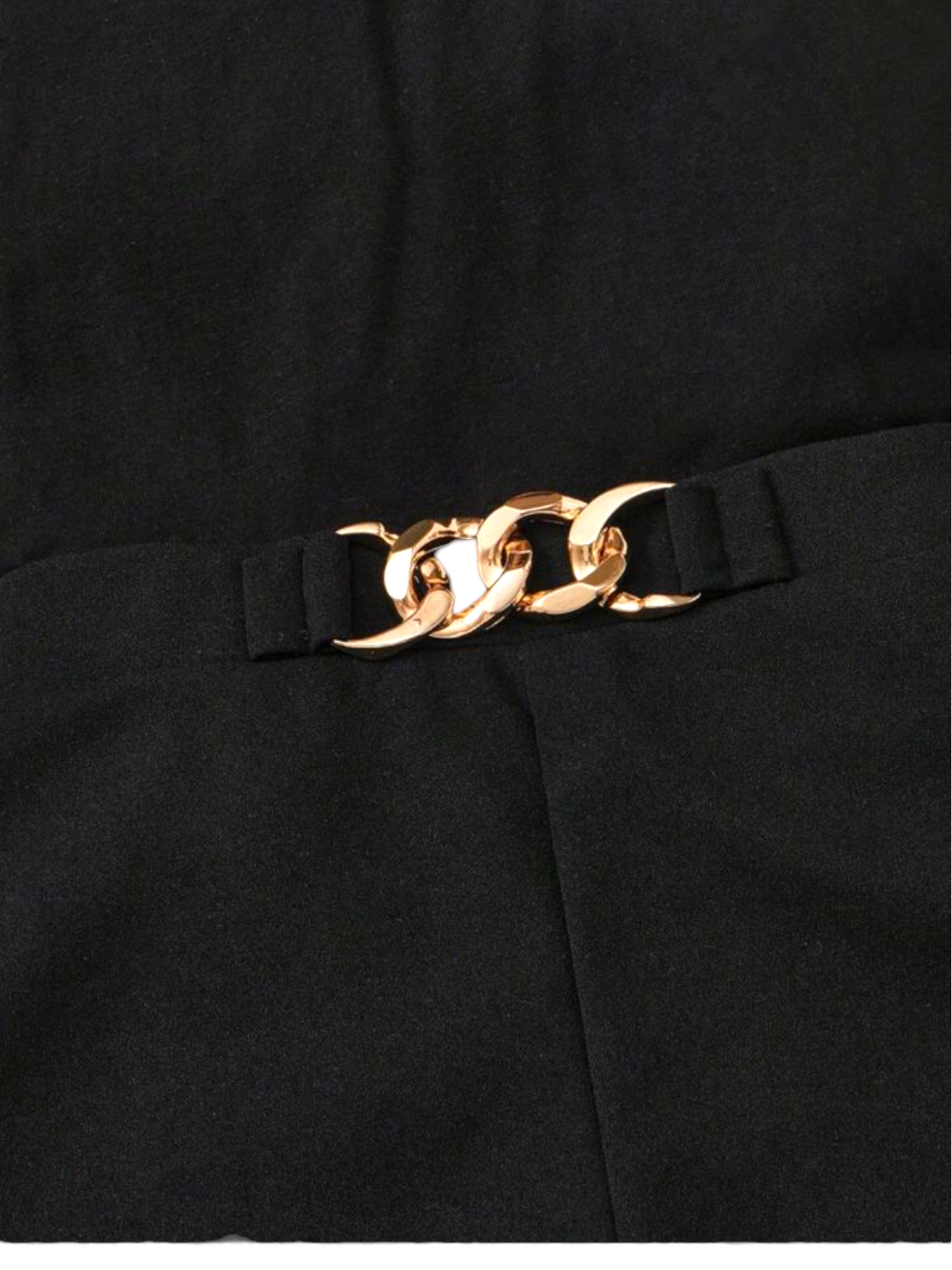 Girl black two pieces set with gold chain design