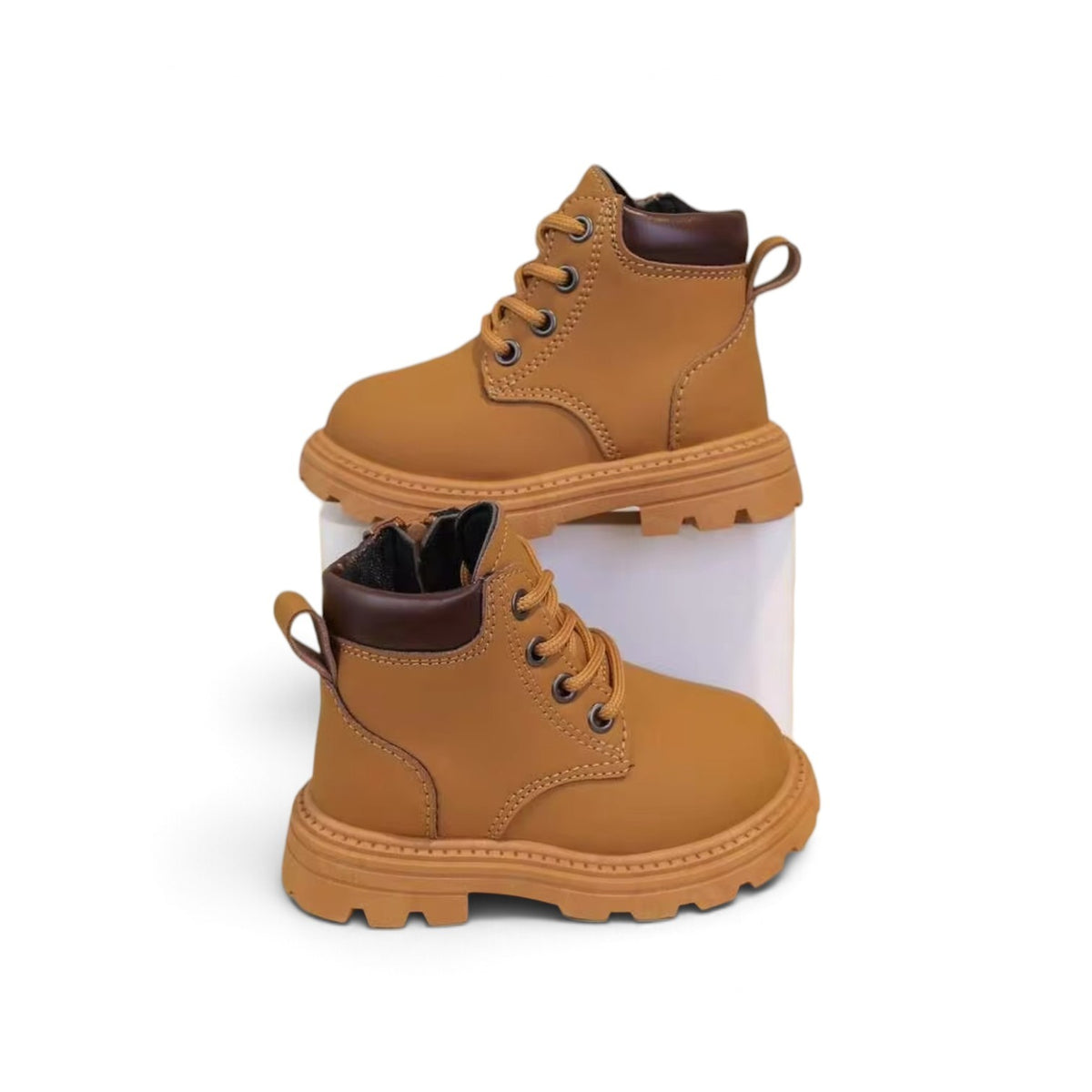 Boys lace tan boots
