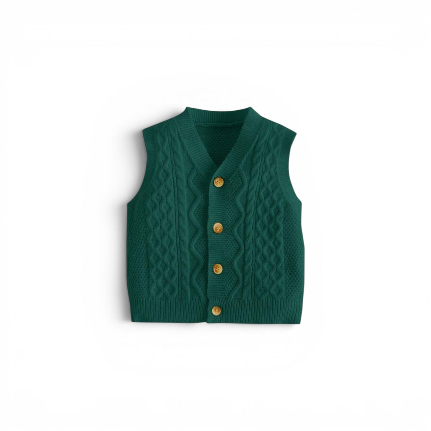 Baby green sweater button-down vest