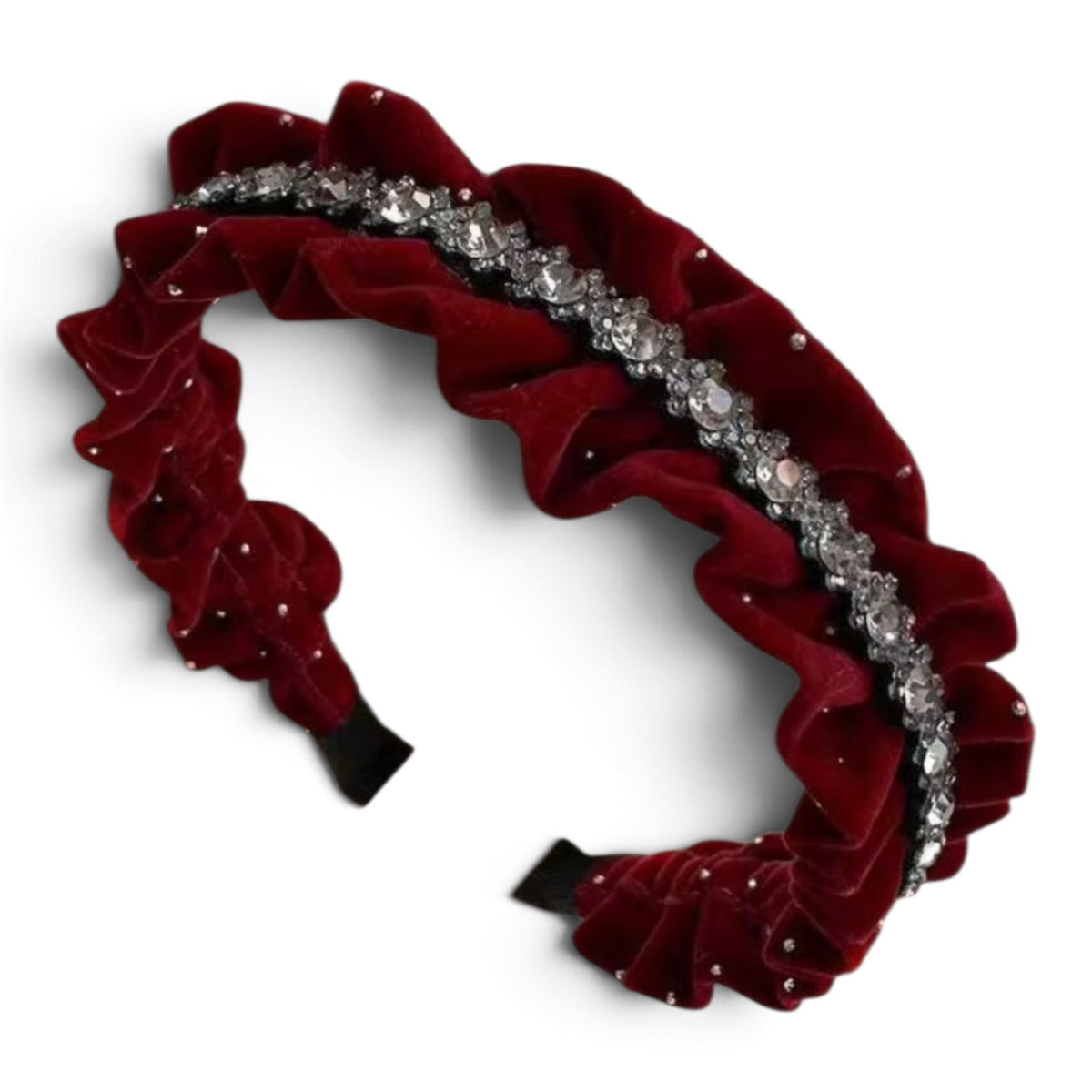 Burgundy with silver girls headband