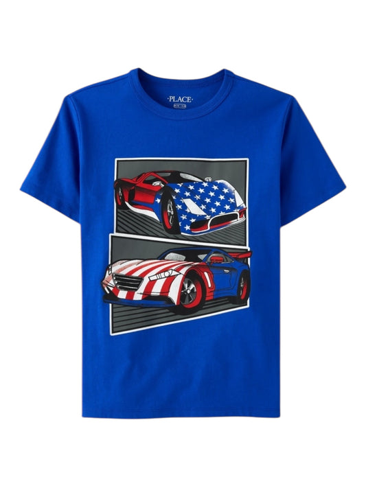 Blue race car children’s place boy shirt