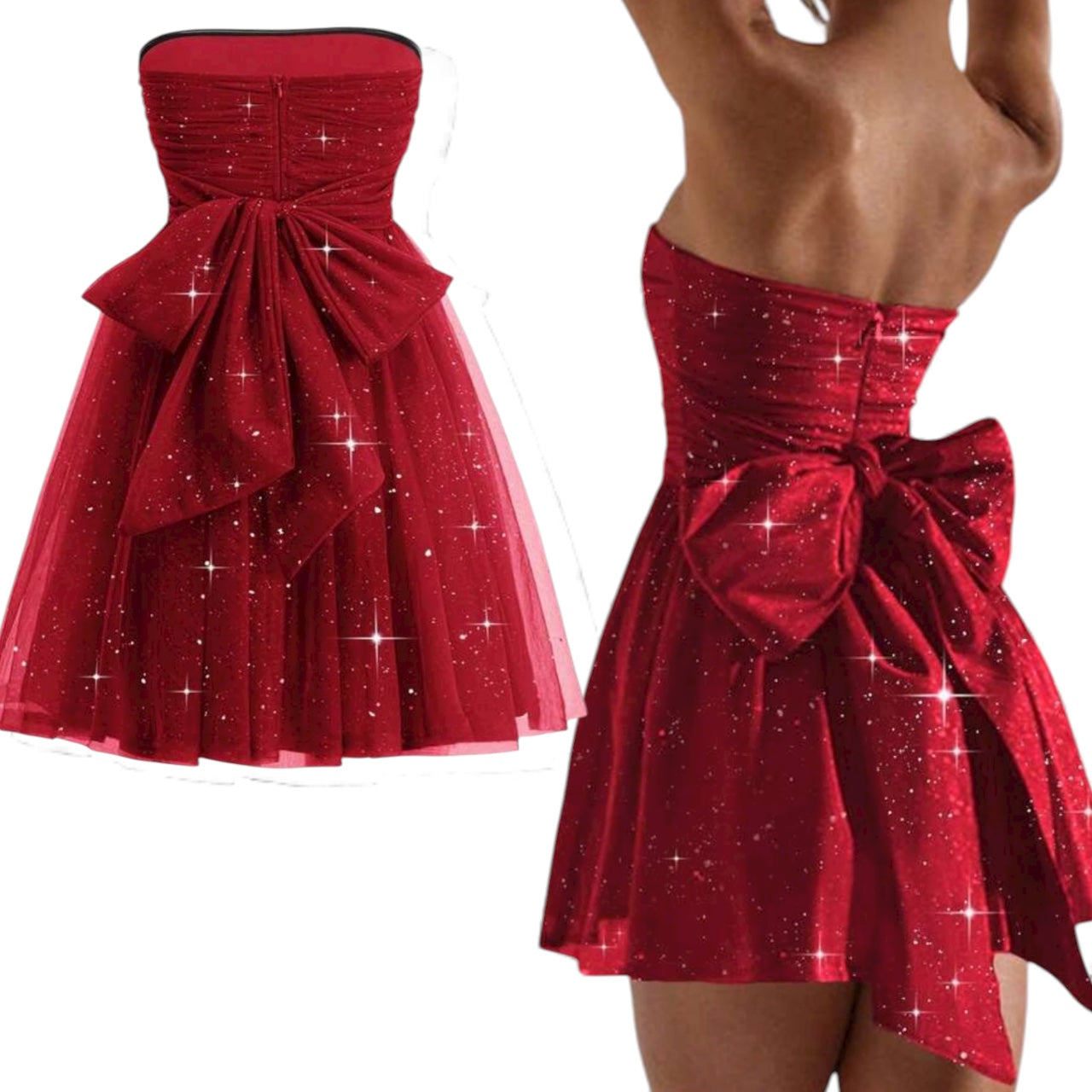 Teen glittery  red dress