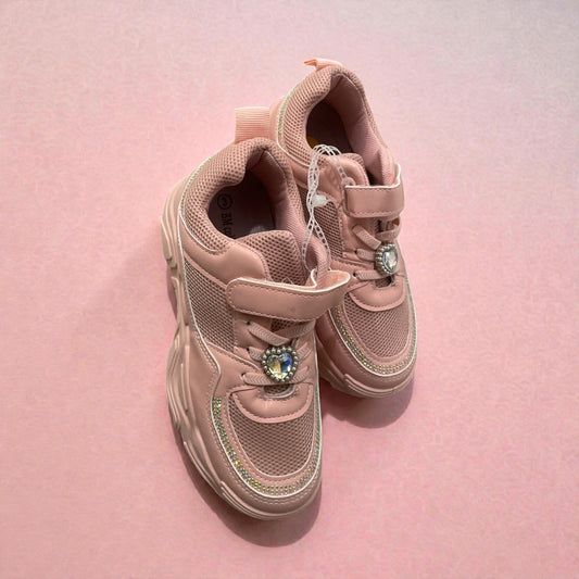 Pink dimond girl Velcro girl sneakers