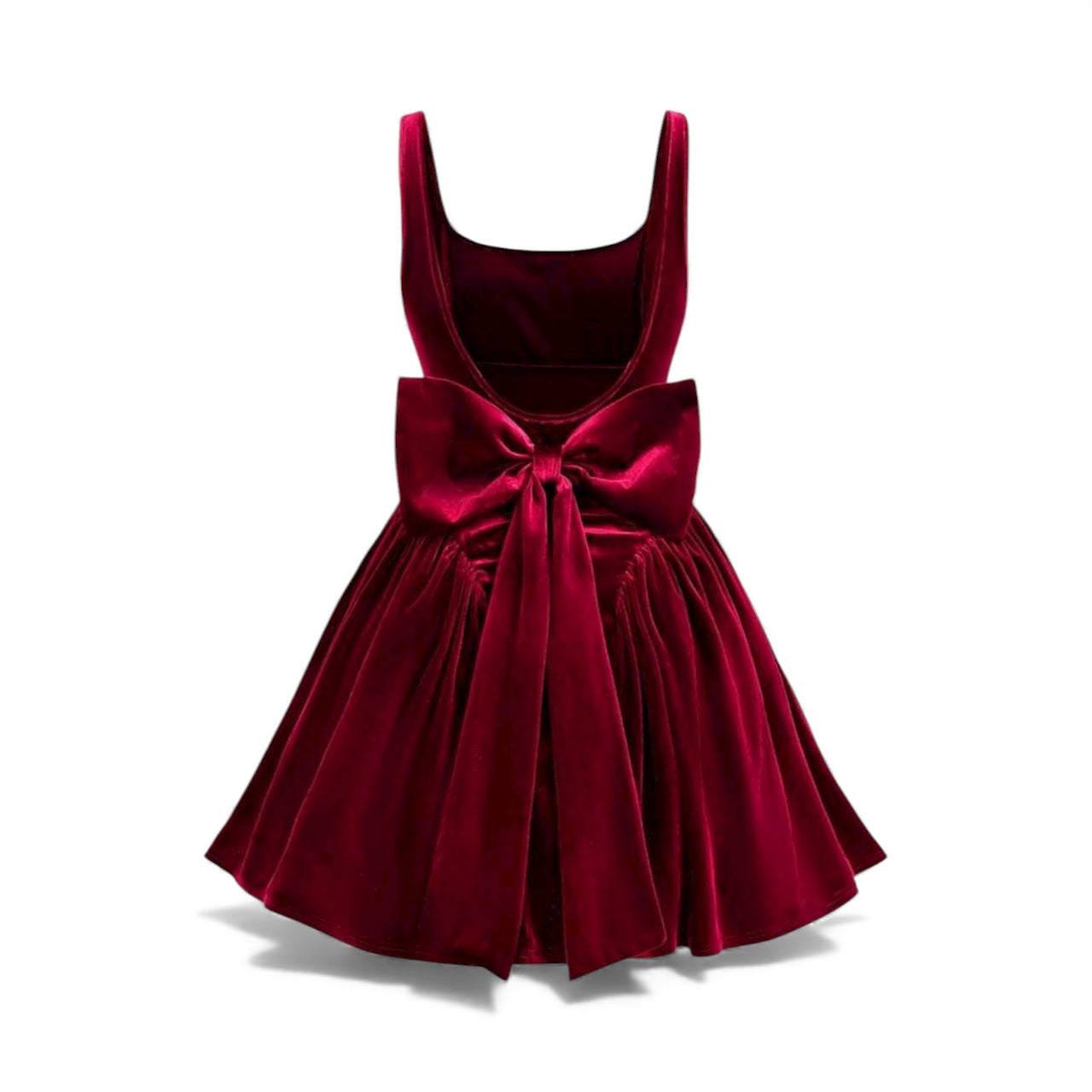 Elegant burgundy velvet teen dress