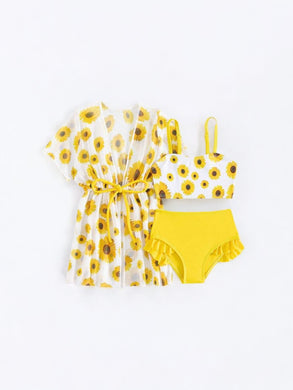 Sun flower 3pc baby swimsuit