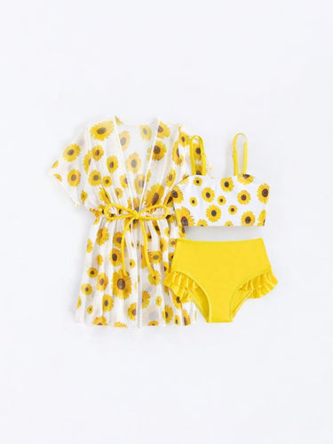 Sun flower 3pc baby swimsuit