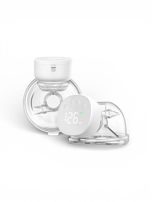 Wearable white hands free breast pump