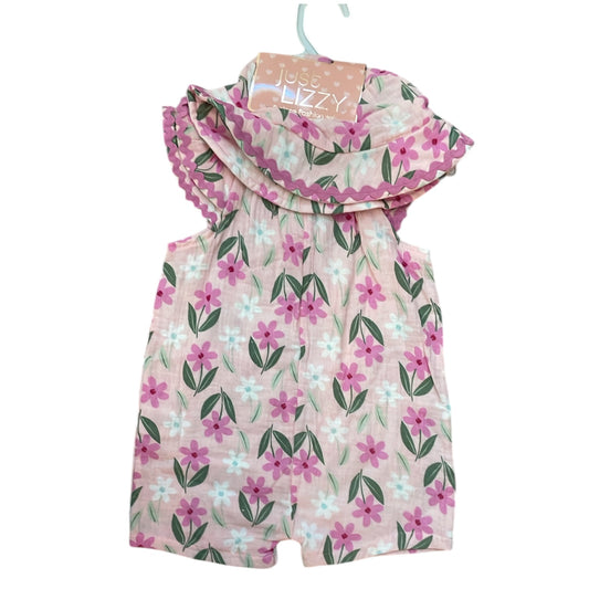 Just lizzy 2pc pink floral 2pc jumper set including bucket hat baby girls set
