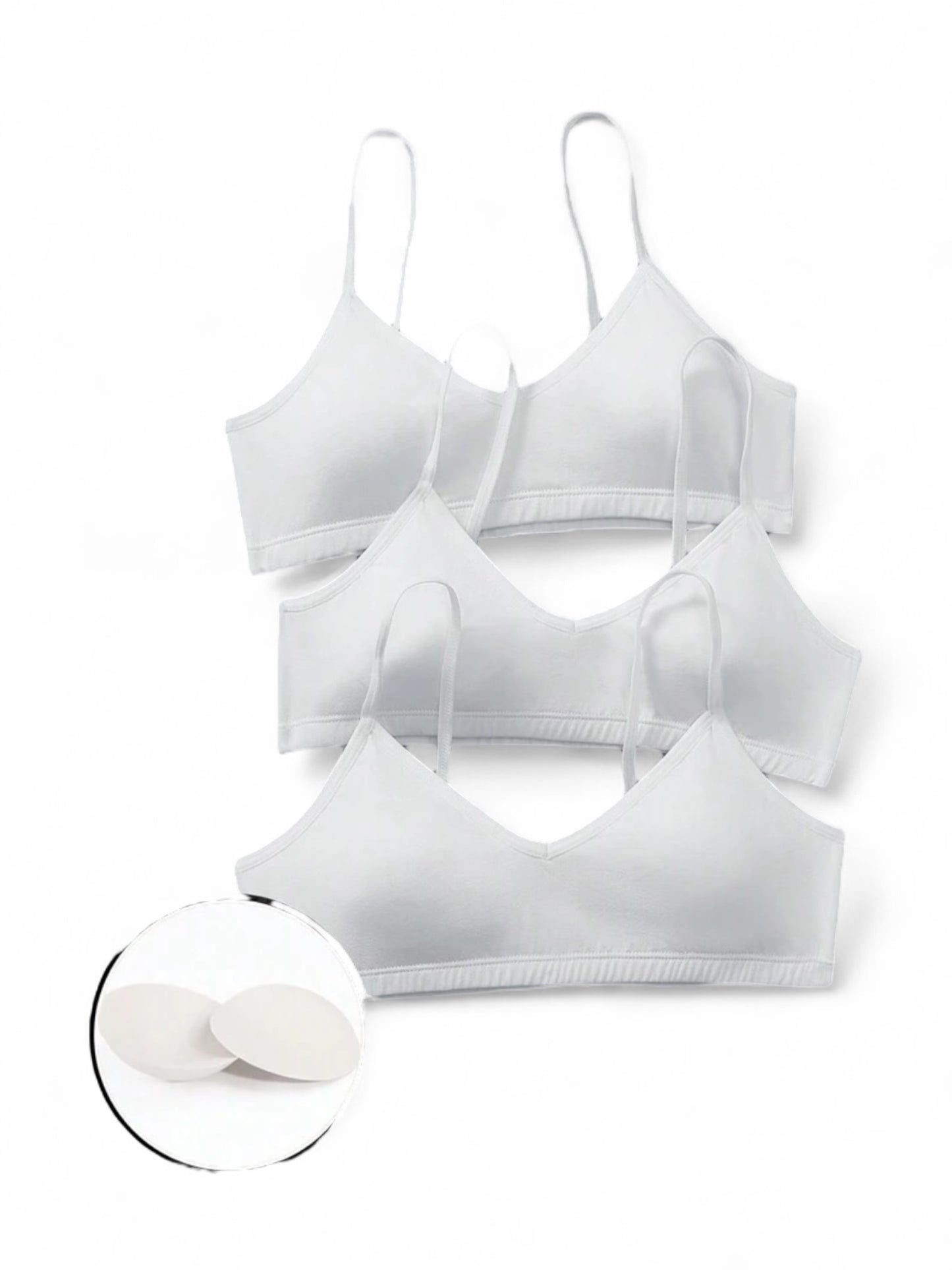 3pc white bralette
