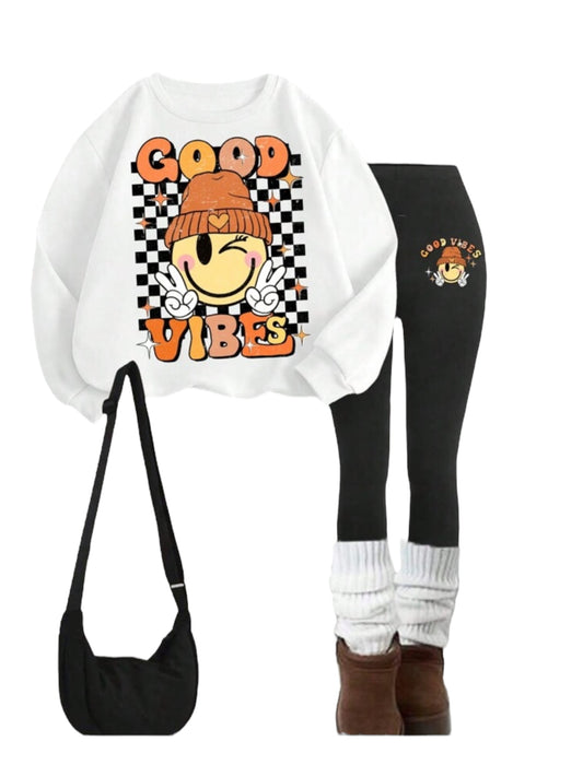 Good vibes sweater  girls set pre teen 2k5