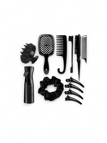 12pc  hair care black brush set