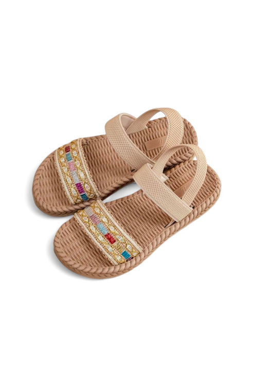 Bohemian multicolor  top strap girl sandals