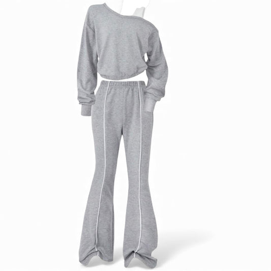 2pc grey sweats pre teen girls set