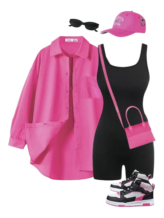 Teen pink & black girls set