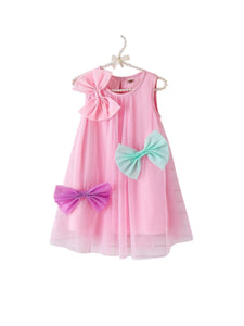 Pink with pastel bows girls formal dress 2k5
