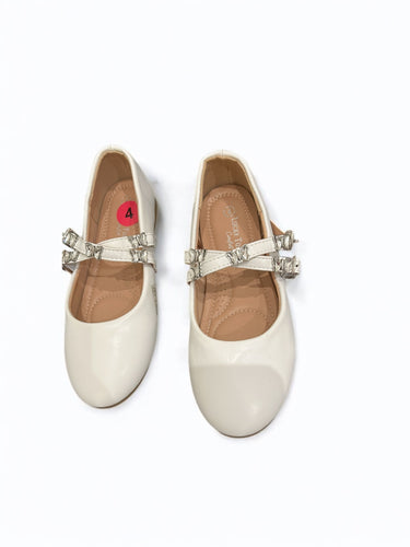 White with butterfly strap girl formal shoes
