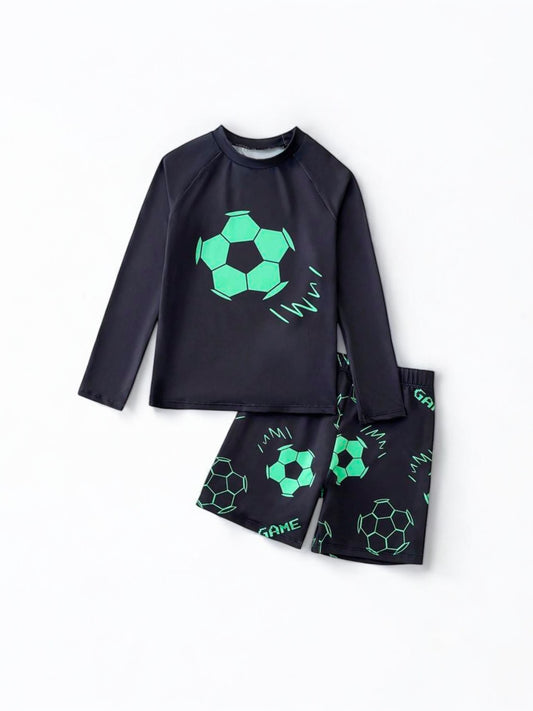 Green soccer long sleeve swimsuit
