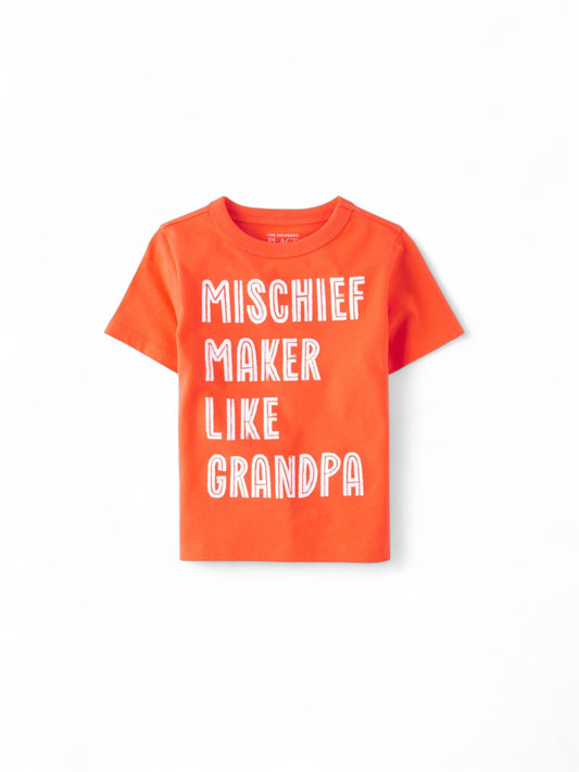 Mischief maker like grandpa baby t-shirt
