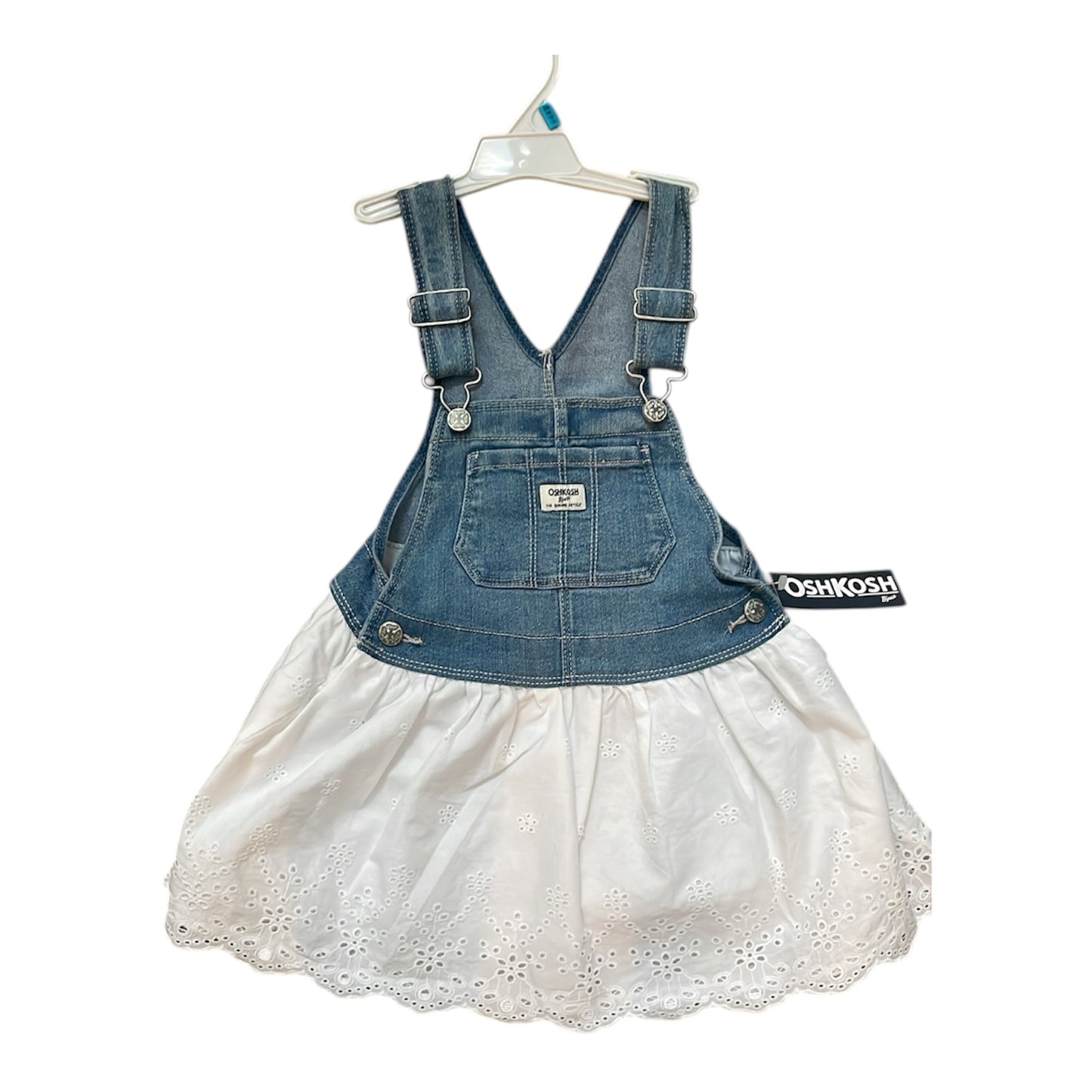 Oshkosh baby white with denim jumper