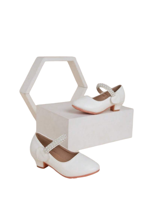 White pearl girl white formal  shoes 2k5