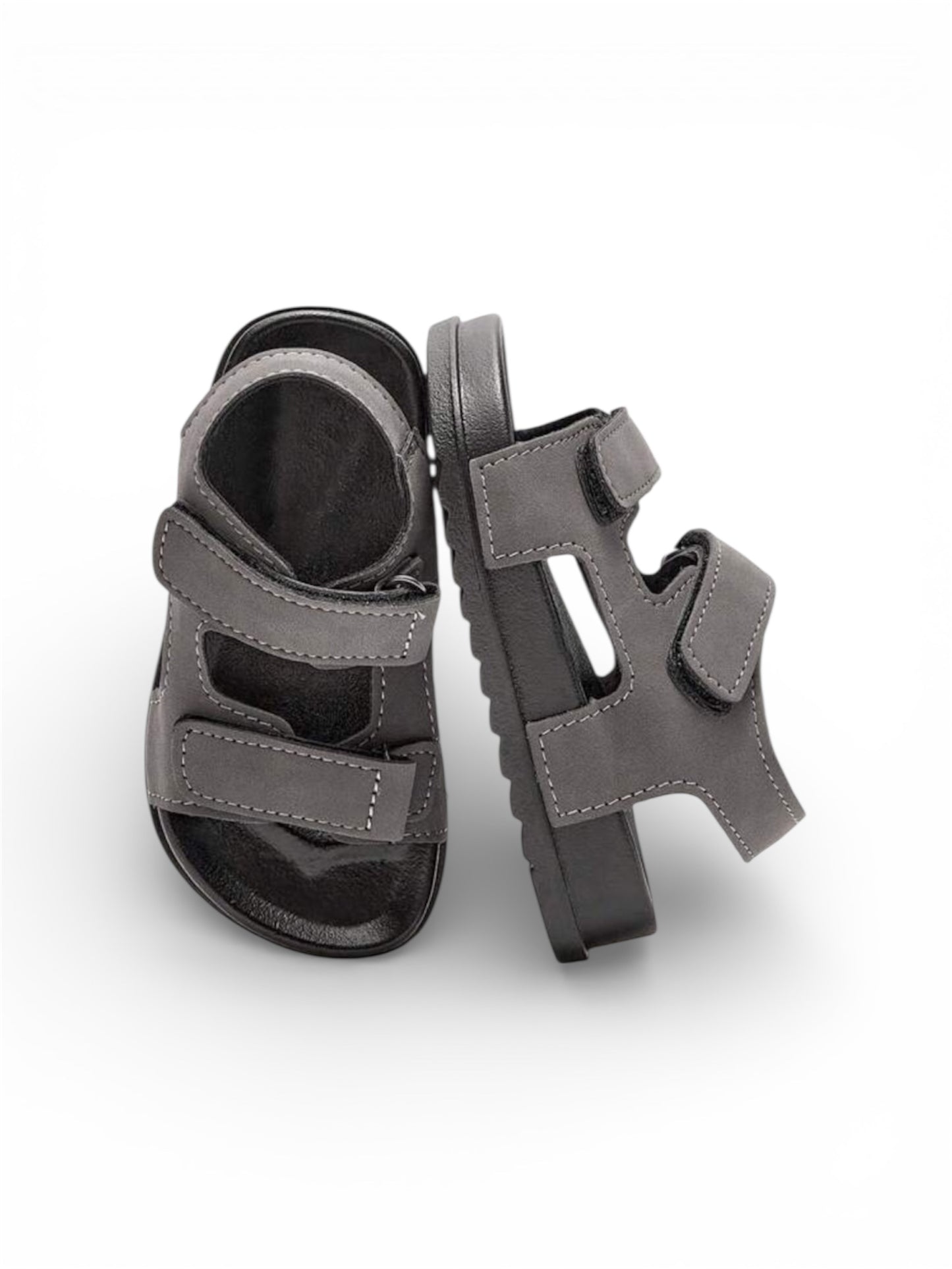 Grey double trapped sandals