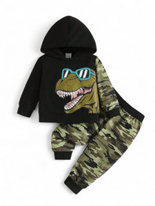 Dino print sweats baby set