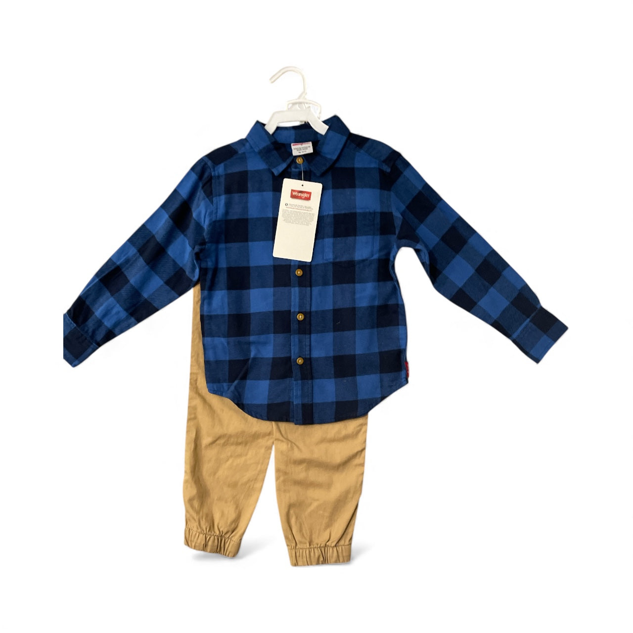 Rangler blue plaid boys 2pc set