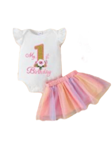 My first birthday girl baby set