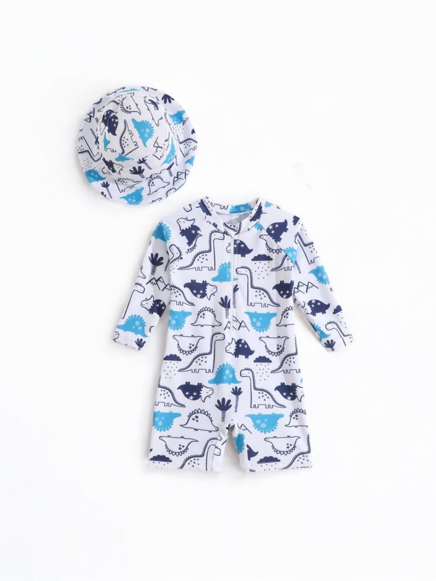 Baby Dino jumped and hat baby swimsuit