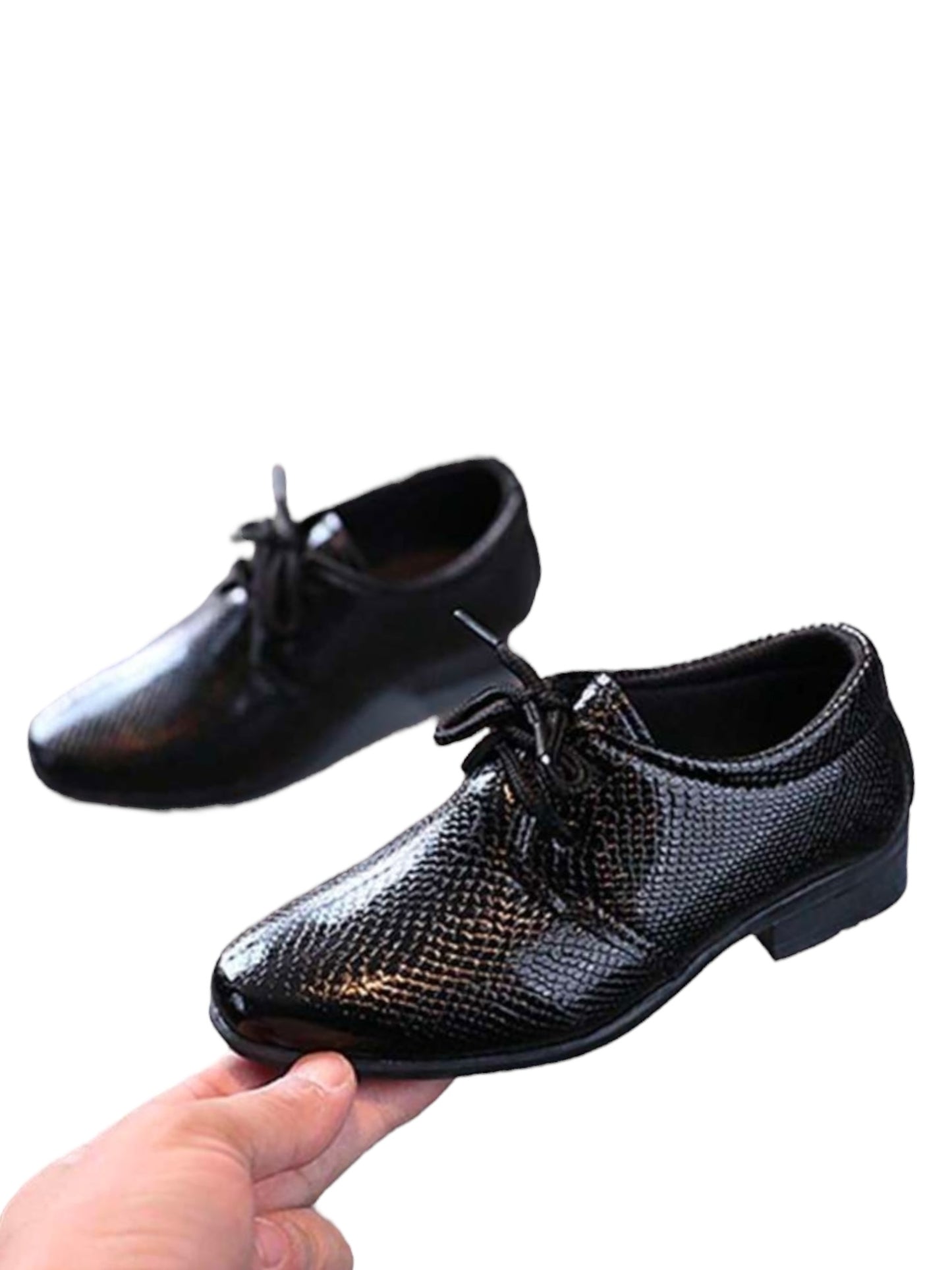 Black formal boys shoes