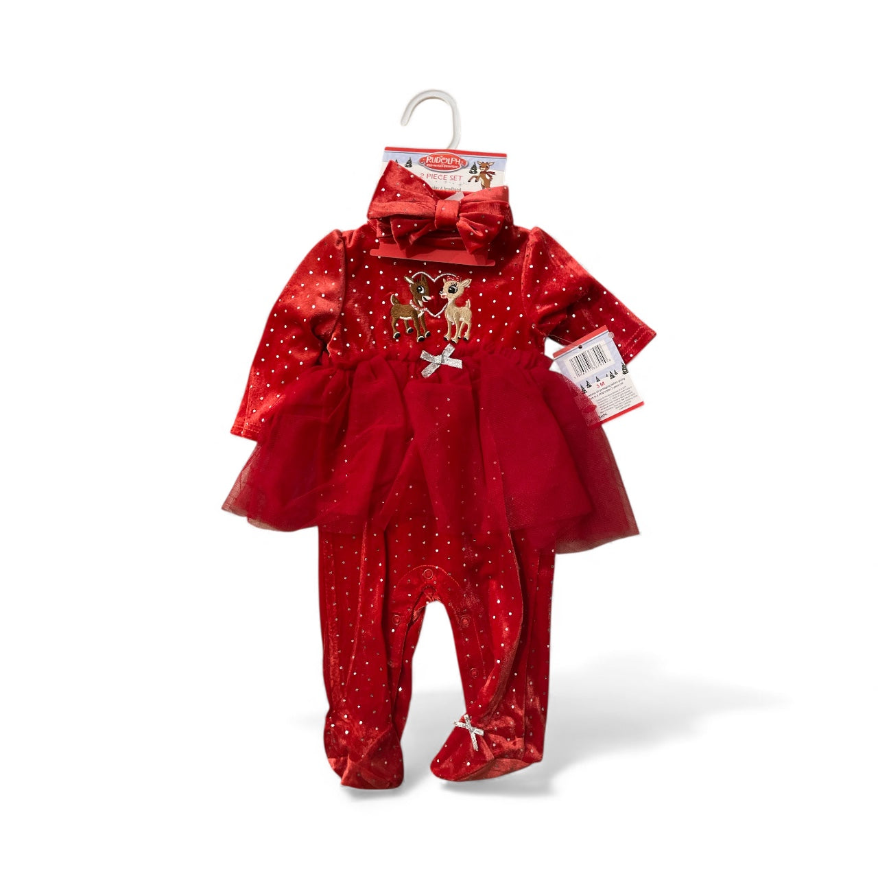 Christmas red baby set with headband