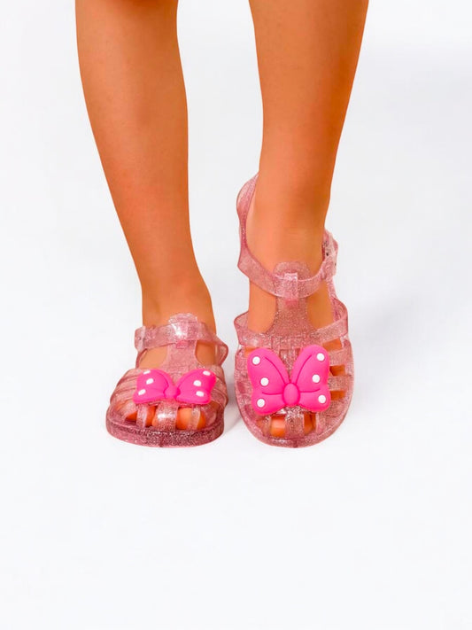 Pink butterfly jelly girl sandals
