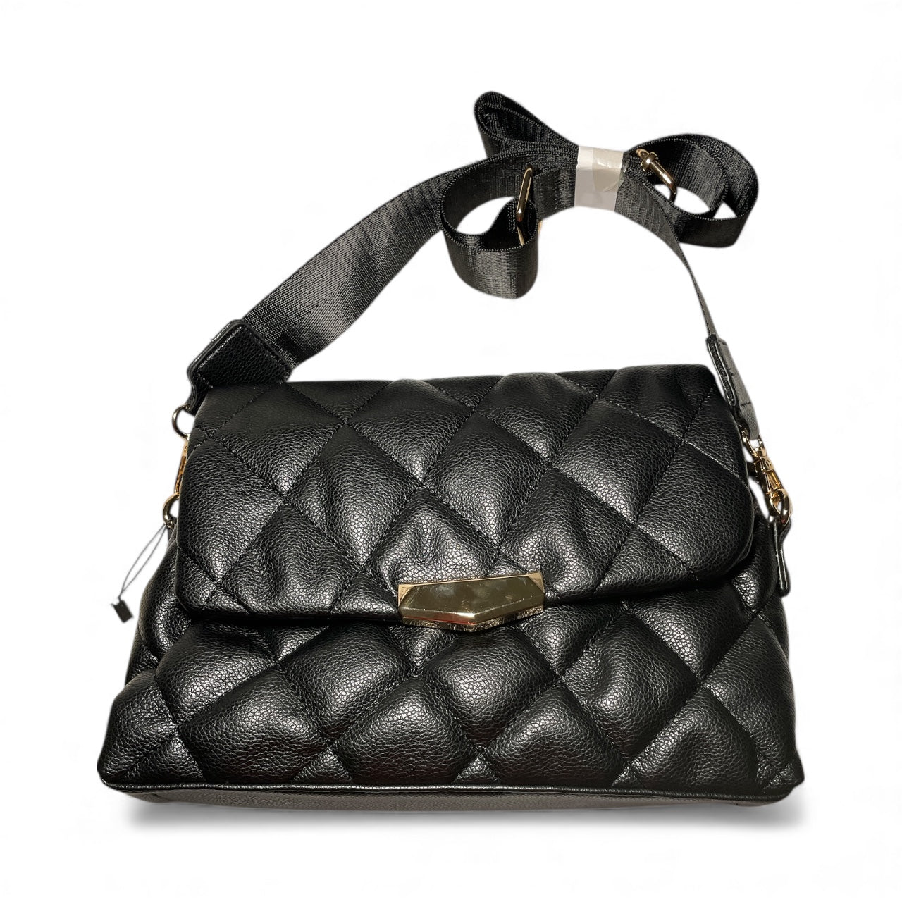 Black with gold buckle ladies bag