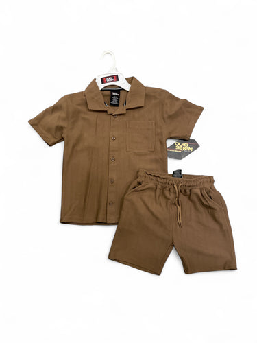 Quad Seven brown 2pc boys set