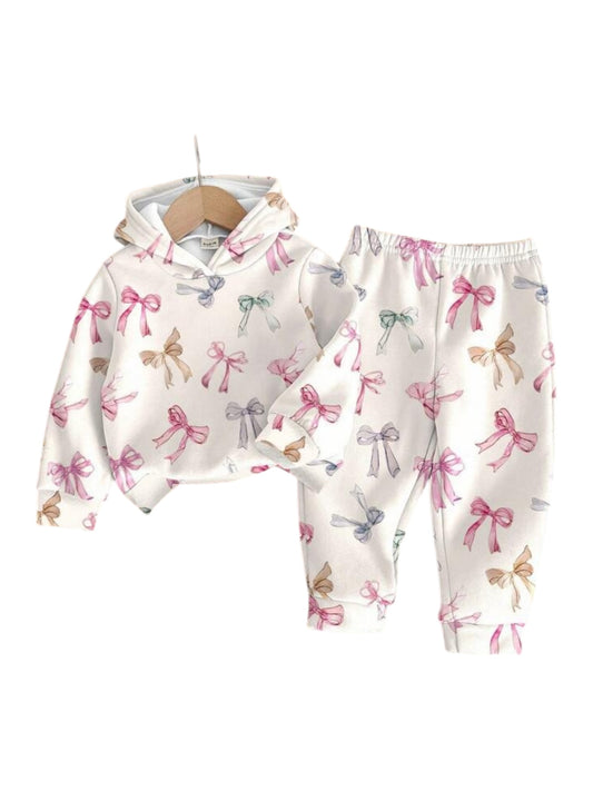 Little pink bow girls baby sweats