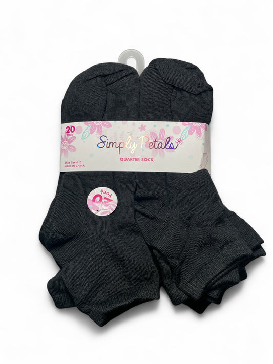 Simply pedals girls black socks 20pk