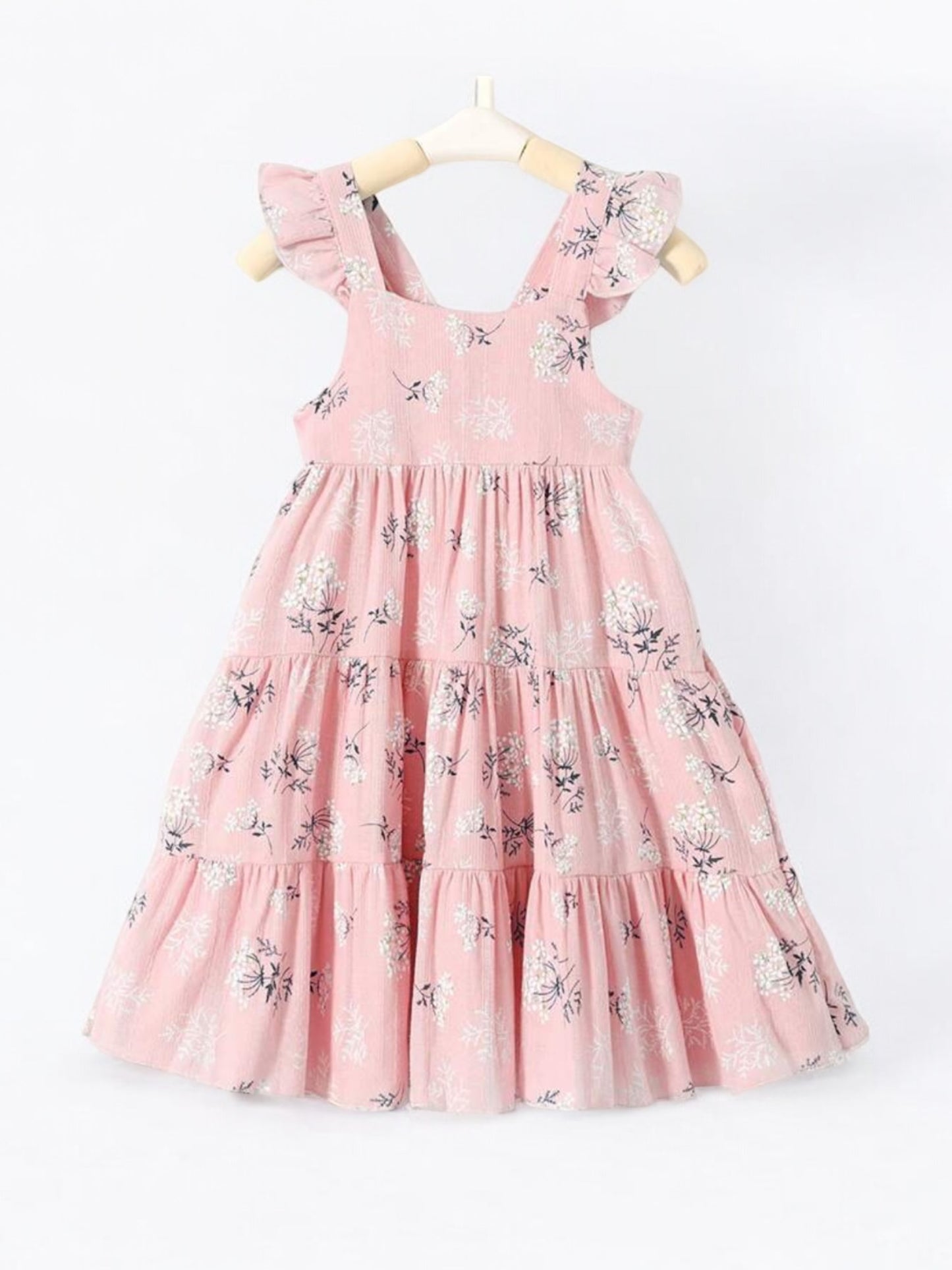 Pink floral girl dress