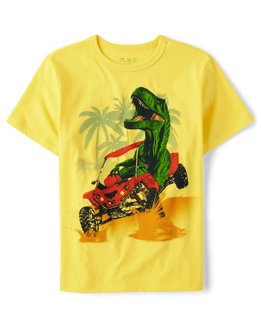 Boy dino graphic t