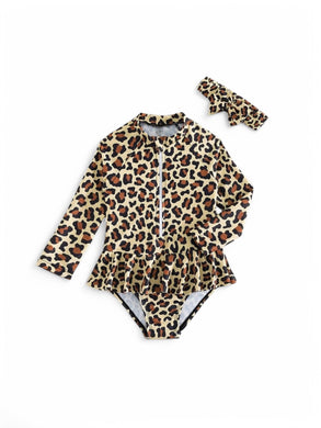 Cheetah print baby swimsuit